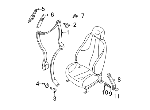 2005 Chevy Cavalier Front Seat Belts Diagram