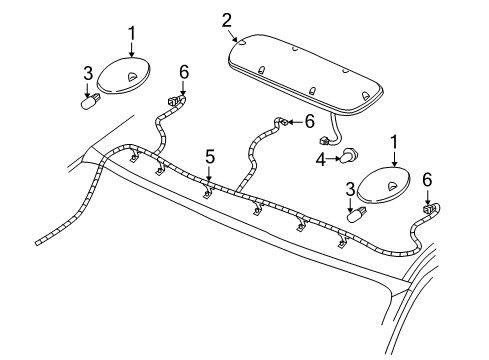 2005 Chevy Silverado 1500 Roof Lamps Diagram 3 - Thumbnail