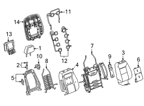 2023 Cadillac Escalade ESV Passenger Seat Components Diagram 2 - Thumbnail