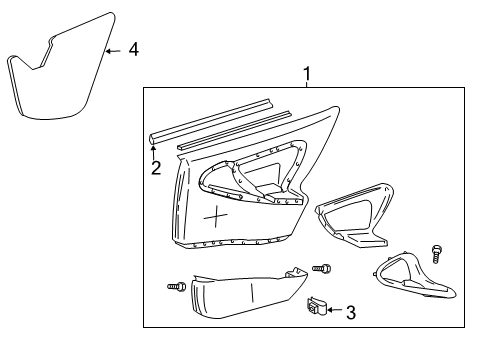 2005 Chevy Cavalier Interior Trim - Rear Door Diagram