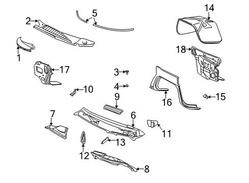 2017 Chevy Express 2500 Cowl Diagram