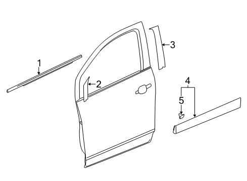 2022 Chevy Trax Exterior Trim - Front Door Diagram