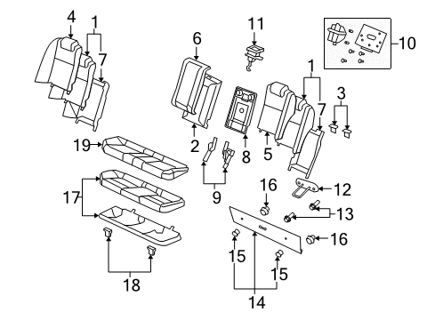 2009 Pontiac G8 Rear Seat Components Diagram