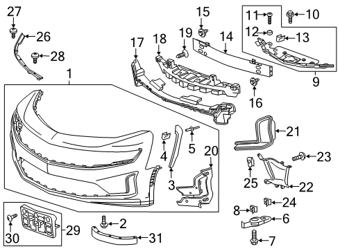 2022 Chevy Camaro Bumper & Components - Front Diagram