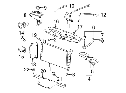 2007 GMC Sierra 1500 Radiator Diagram for 25810258