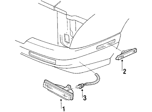 1987 Chevy Corsica Park & Side Marker Lamps Diagram