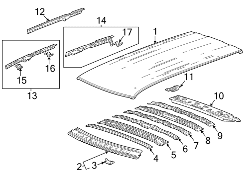 2022 Cadillac Escalade Roof & Components Diagram