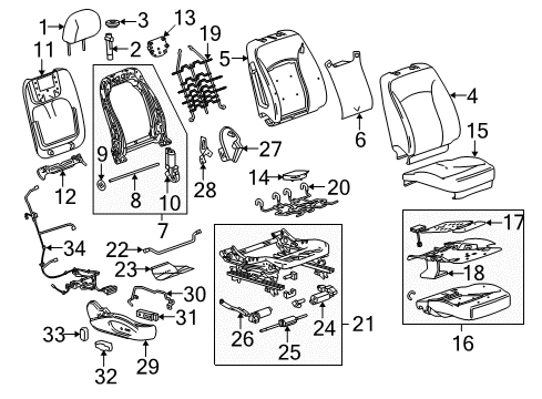 2010 Buick LaCrosse Seat Cushion Pad, Front Passenger Side Diagram for 20928105