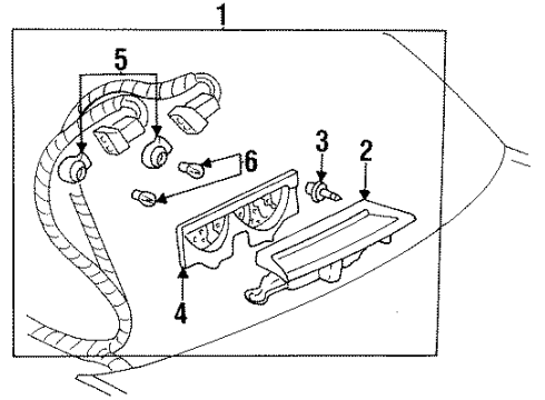 1998 Cadillac DeVille High Mount Lamps Diagram