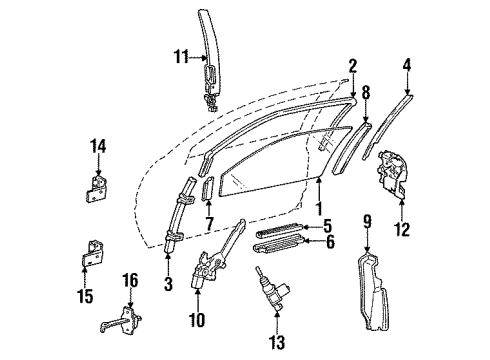 1994 Chevy Beretta Lock, Front Passenger Side Diagram for 16630804