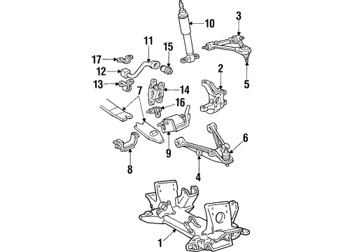 1988 Chevy Corvette Stabilizer Link Bracket Diagram for 14105144