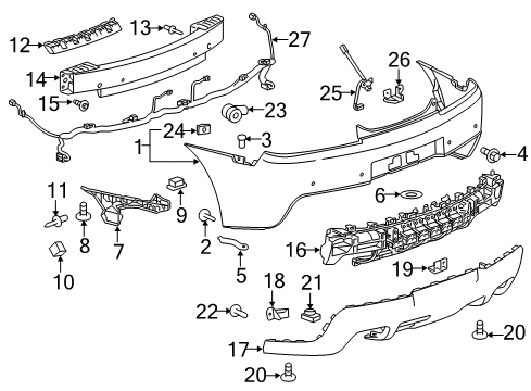 2015 Chevy Camaro Lower Cover Rivet, Front Diagram for 11546343