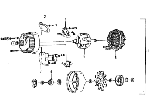 1991 GMC Sonoma Alternator Bracket Diagram for 14092955