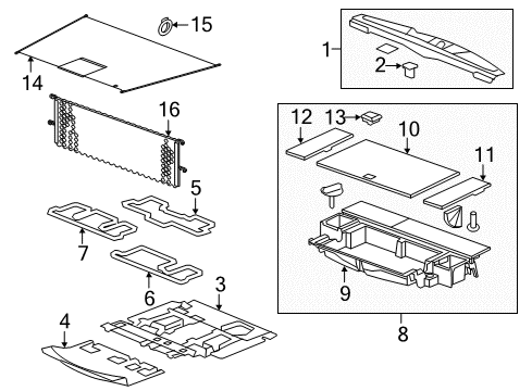 2012 GMC Acadia Interior Trim - Rear Body Diagram