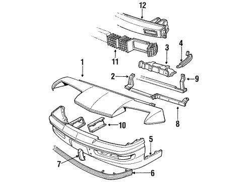 1986 Buick Skyhawk Emblem, Front Diagram for 25518387