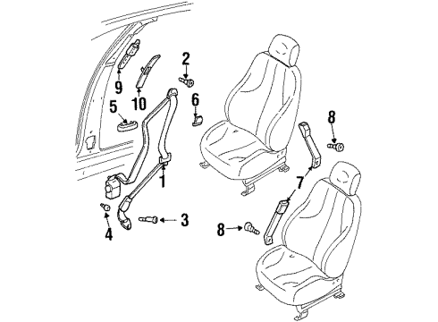 1999 Oldsmobile Cutlass Front Seat Belts Diagram