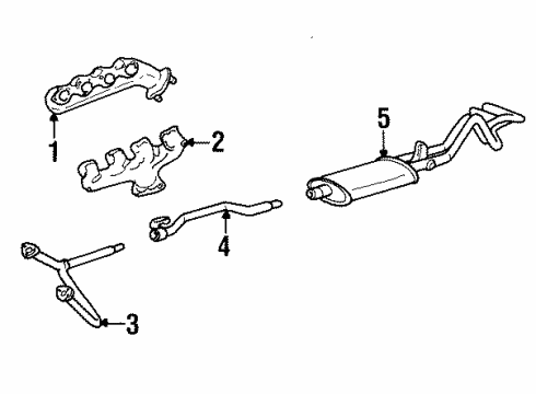 1990 GMC C3500 Exhaust Components, Exhaust Manifold Diagram
