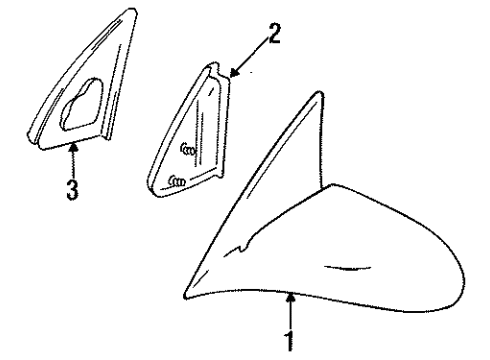 1999 Chevy Metro Mirror Outside, Rear Driver Side Diagram for 30014015