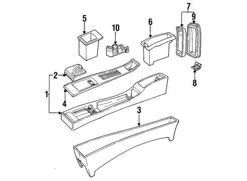 1993 Buick Regal Console Body Diagram for 10195735