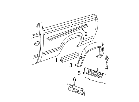 2004 Chevy Silverado 2500 HD Exterior Trim - Pick Up Box Diagram 5 - Thumbnail