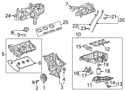2020 Cadillac XT6 Oil Filter Adapter Diagram for 12582654