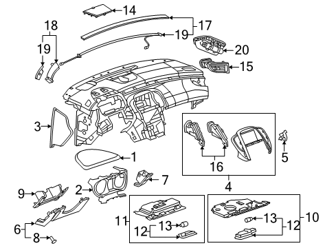 2012 Buick LaCrosse Cluster & Switches, Instrument Panel Diagram