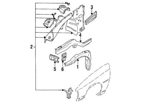 1992 Pontiac LeMans Liner Diagram for 90196719