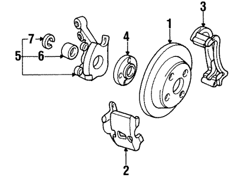 1993 Saturn SC1 Front Brakes Diagram