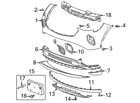 2022 Buick Envision Bumper & Components - Front Diagram 1 - Thumbnail