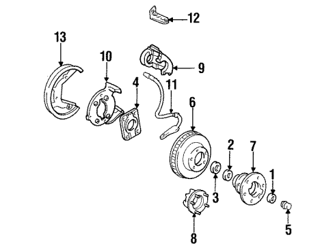 1991 Chevy K2500 Flex Hose, Front Passenger Side Diagram for 19173261