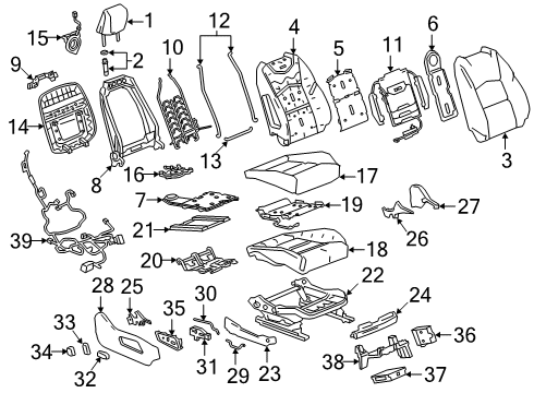 2021 Cadillac XT4 Occupant Sensor, Front Passenger Side Diagram for 86772693