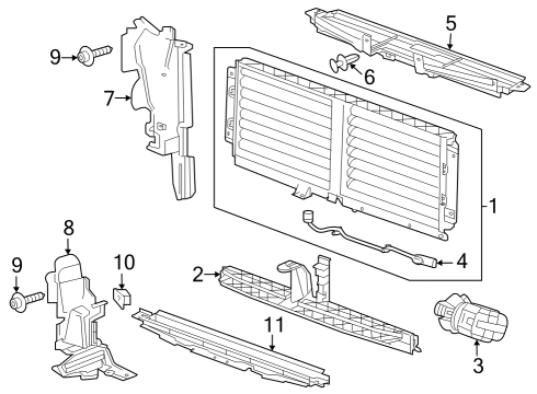 2022 Cadillac XT4 Radiator & Components Diagram