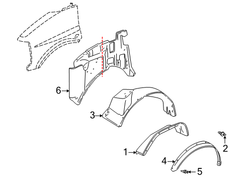 1999 Chevy Express 3500 Inner Components - Fender Diagram