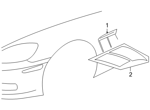 2011 Chevy Corvette Decal, White Diagram for 20827889