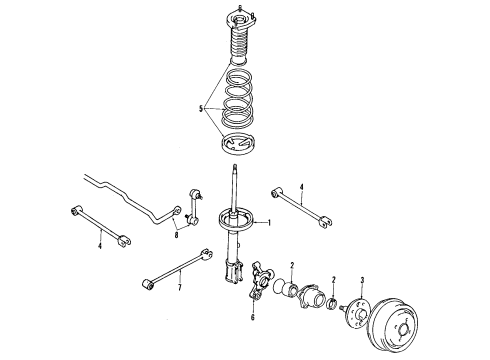 1998 Chevy Prizm Stabilizer Bar Diagram for 94857944