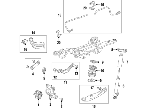 2013 Buick LaCrosse Stabilizer Bar Bracket, Rear Diagram for 13281786