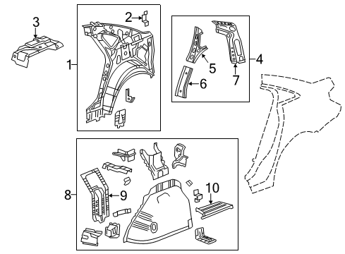 2017 Buick Verano Inner Structure - Quarter Panel Diagram