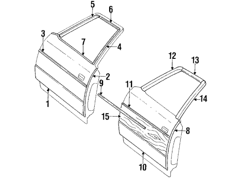1986 Pontiac Parisienne Reveal Molding, Front Driver Side Diagram for 20206713