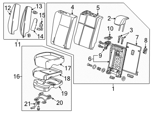 2020 Chevy Trax Rear Seat Components Diagram 1 - Thumbnail