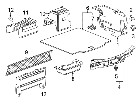 2014 Chevy Impala Floor Mat Handle Diagram for 23106384