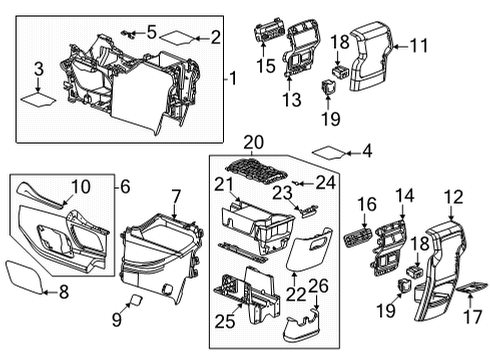 2023 GMC Acadia Compartment Door Latch, Black, Rear Diagram for 84767863
