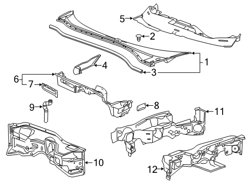 2017 Chevy Corvette Cowl Diagram