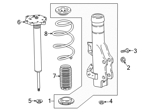 2022 Chevy Camaro Struts & Components - Front Diagram