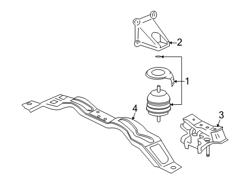 2004 Cadillac CTS Engine & Trans Mounting Diagram