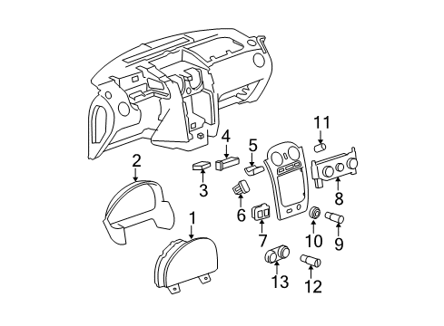 2010 Chevy HHR A/C & Heater Control Units Diagram