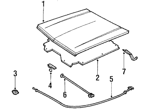 1989 Chevy S10 Hood & Components Diagram