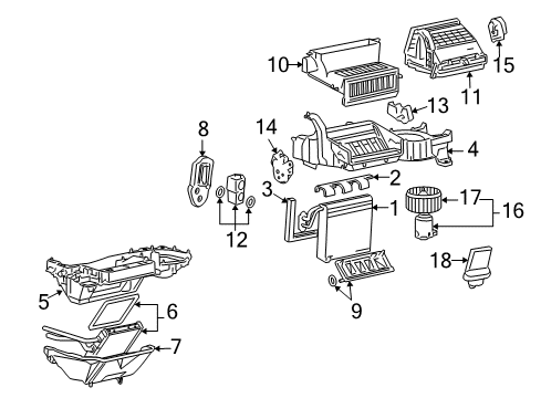 2006 Pontiac G6 Evaporator & Heater Components, Blower Motor & Fan Diagram