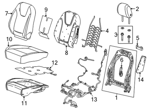 2020 Buick Encore GX Seat Cushion Pad Diagram for 42706976