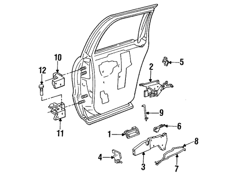1994 Cadillac Fleetwood Lock & Hardware Diagram