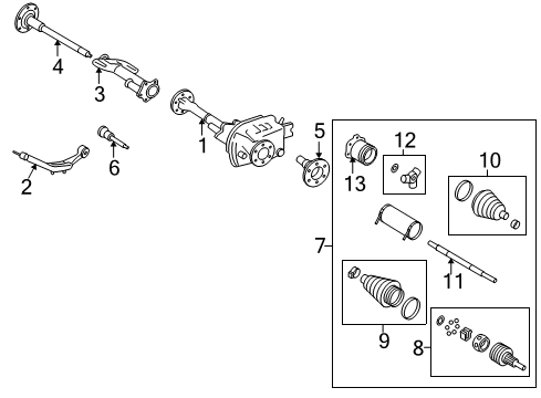 2007 Chevy Suburban 2500 Carrier & Front Axles Diagram